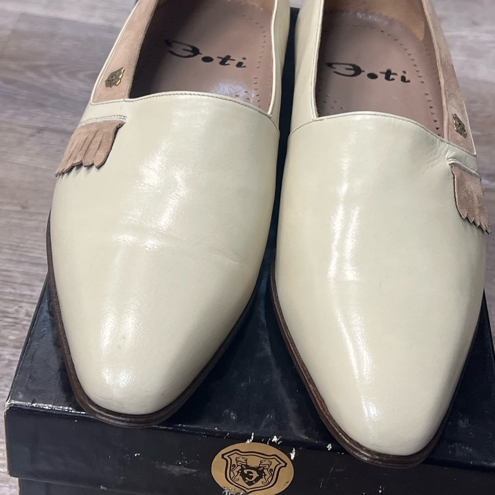 Foti genuine leather Italian Cream Loafers for Men